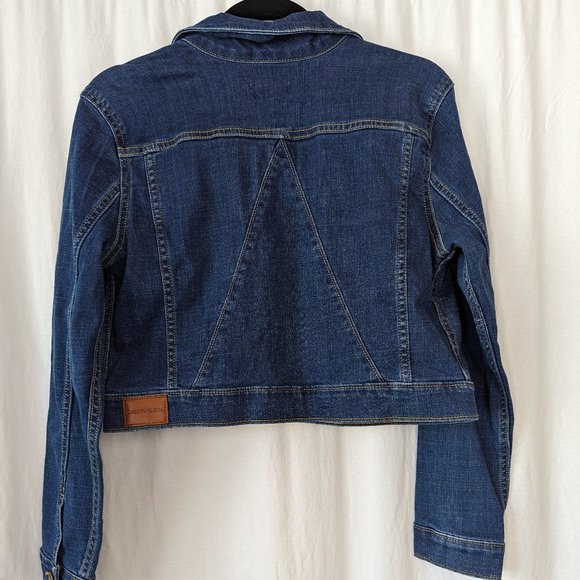 Calvin Klein Denim Jean Cropped Jacket Size Small - Picture 15 of 17